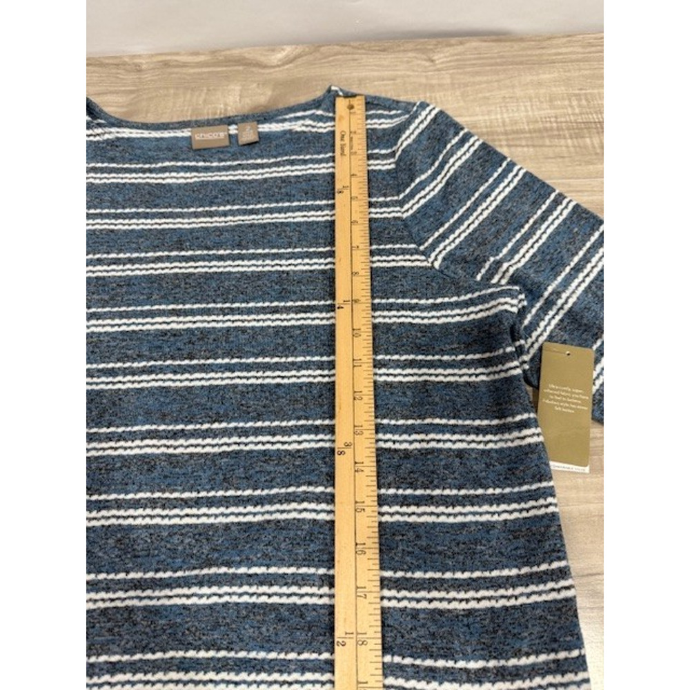 NWT Chico's Women's Triple Stripe Twist Front 3/4 Sleeve Top-Size 2= US 12 Lg. - Picture 4 of 14